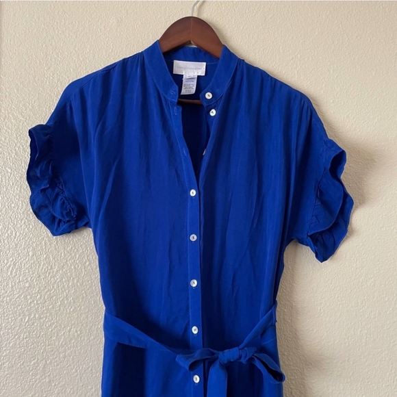 Anthropologie Corey Lynn Calter Ruffle Hem Midi Shirt Dress - Picture 7 of 11